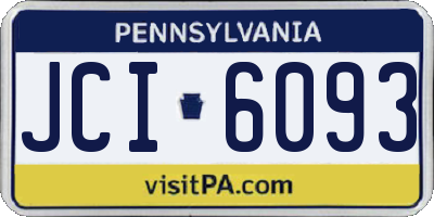 PA license plate JCI6093