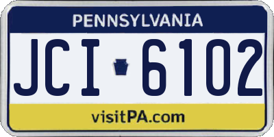 PA license plate JCI6102