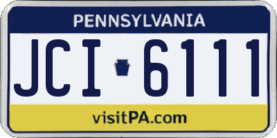 PA license plate JCI6111