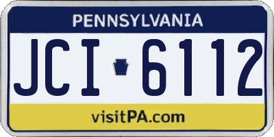 PA license plate JCI6112