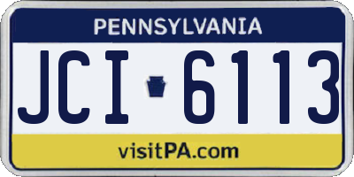 PA license plate JCI6113