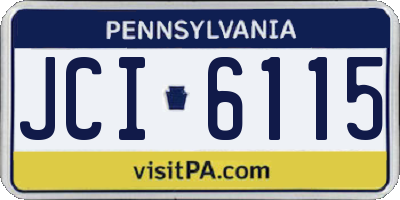 PA license plate JCI6115