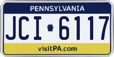 PA license plate JCI6117