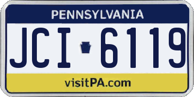 PA license plate JCI6119