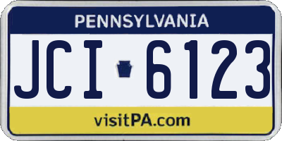 PA license plate JCI6123