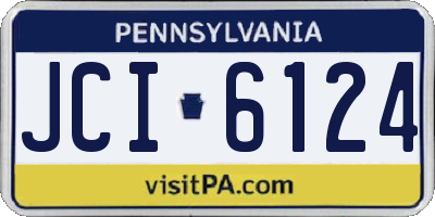 PA license plate JCI6124