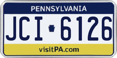 PA license plate JCI6126