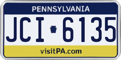 PA license plate JCI6135