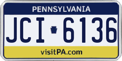 PA license plate JCI6136
