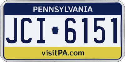 PA license plate JCI6151