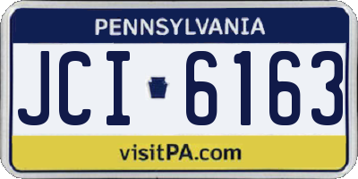 PA license plate JCI6163