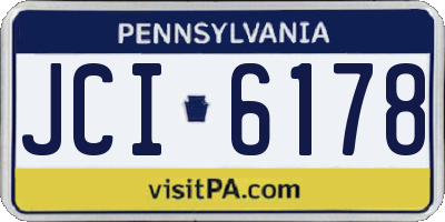 PA license plate JCI6178