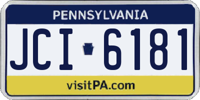 PA license plate JCI6181