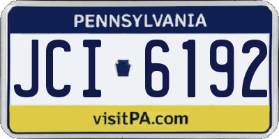 PA license plate JCI6192
