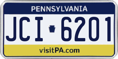 PA license plate JCI6201