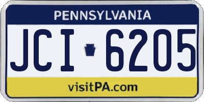 PA license plate JCI6205
