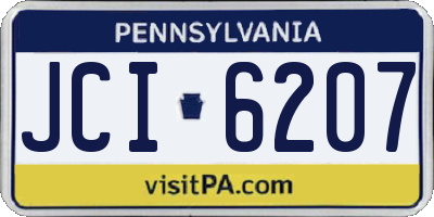 PA license plate JCI6207