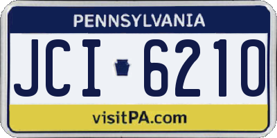 PA license plate JCI6210