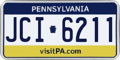 PA license plate JCI6211