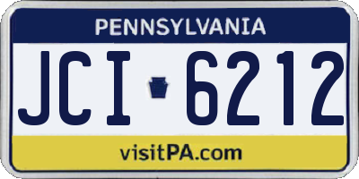 PA license plate JCI6212