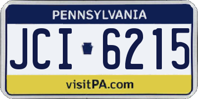 PA license plate JCI6215