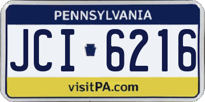 PA license plate JCI6216