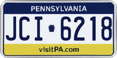PA license plate JCI6218
