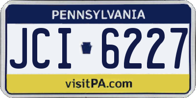 PA license plate JCI6227