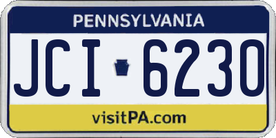 PA license plate JCI6230