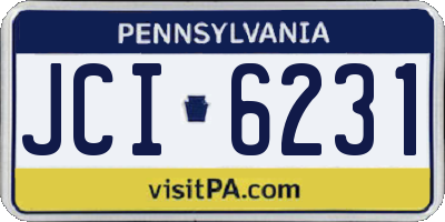 PA license plate JCI6231