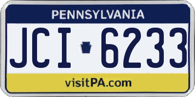 PA license plate JCI6233