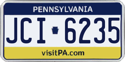 PA license plate JCI6235