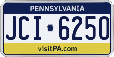 PA license plate JCI6250