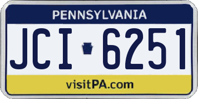 PA license plate JCI6251