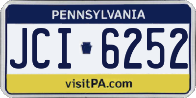 PA license plate JCI6252