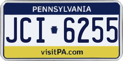 PA license plate JCI6255