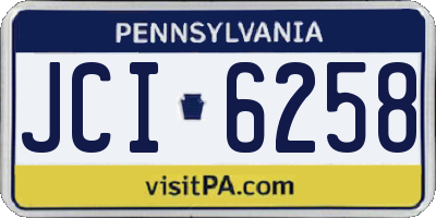 PA license plate JCI6258