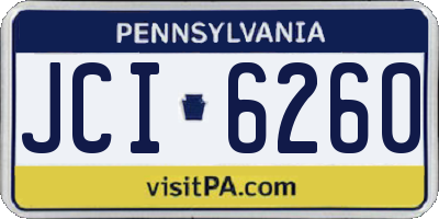 PA license plate JCI6260