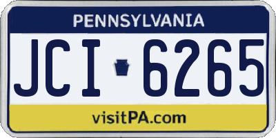 PA license plate JCI6265