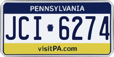 PA license plate JCI6274