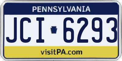 PA license plate JCI6293