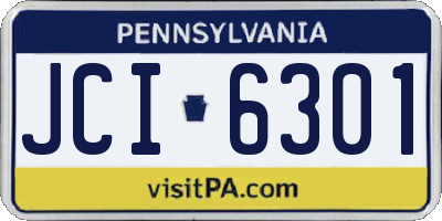PA license plate JCI6301