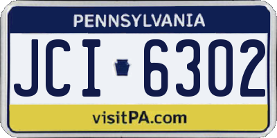 PA license plate JCI6302