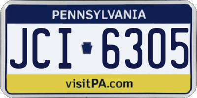 PA license plate JCI6305