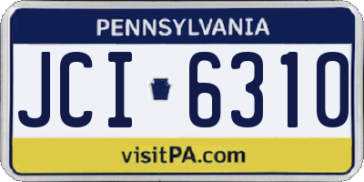 PA license plate JCI6310