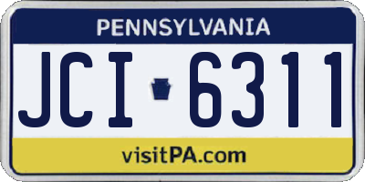 PA license plate JCI6311
