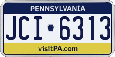 PA license plate JCI6313