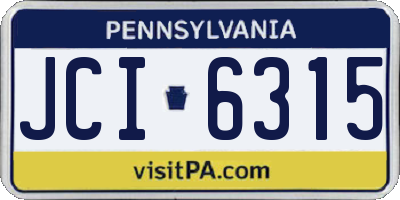 PA license plate JCI6315