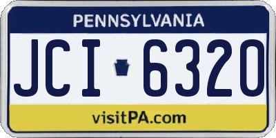 PA license plate JCI6320