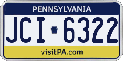 PA license plate JCI6322